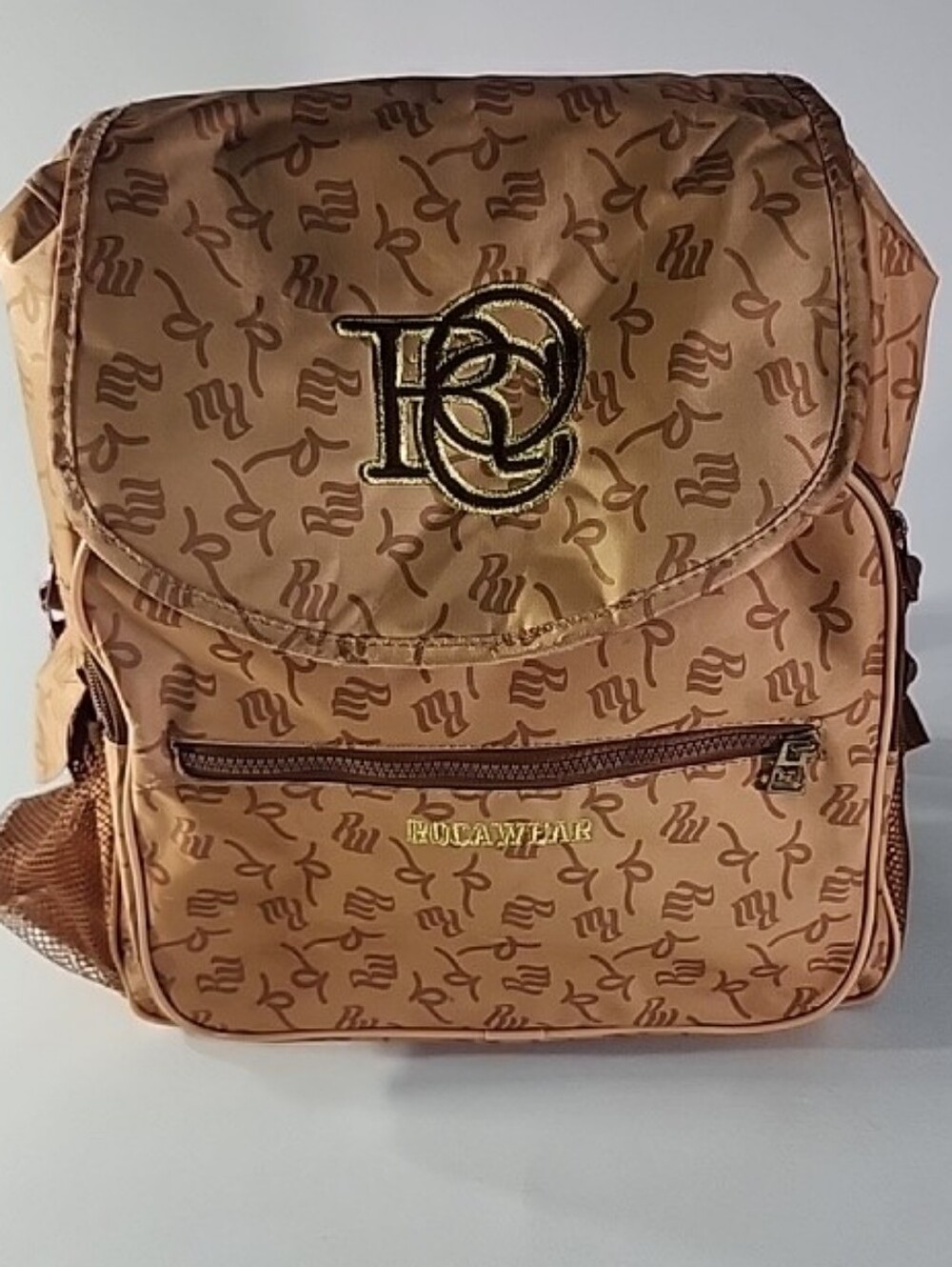 Rocawear Tan Monogram Logo Backpack